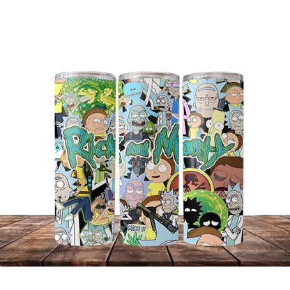 20+ Rick And Morty Tumbler Bundle, Cartoon Tumbler 20oz Skinny Sublimation, Rick And Morty Bundle Digital Design, PNG Instant Download