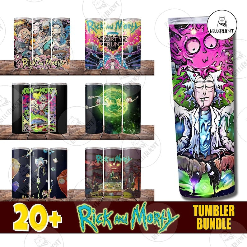 20+ Rick And Morty Tumbler Png, Cartoon Character Tumbler Digital Design, Skinny Tumbler 20oz Design, Instant Download