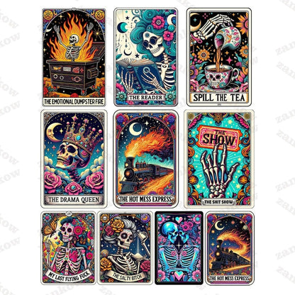 20+ Snarky Funny Tarot Card Bundle, Woman Skeleton Mother Sublimation Design, Witchy Vibes Skull Mama PNG File, Snarky Funny, Digital File