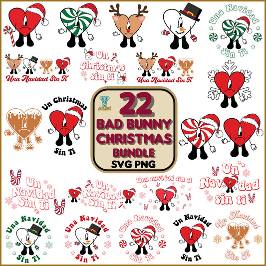 22BadBunnyChristmasSvgBundle