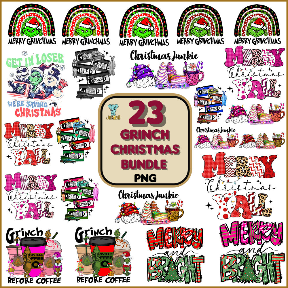 23GrinchChristmasPngBundle