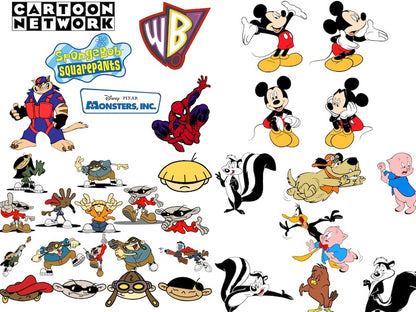 2400+ Cartoon Characters Mega Bundle Svg, Cricut Printable Clipart Silhouette.1