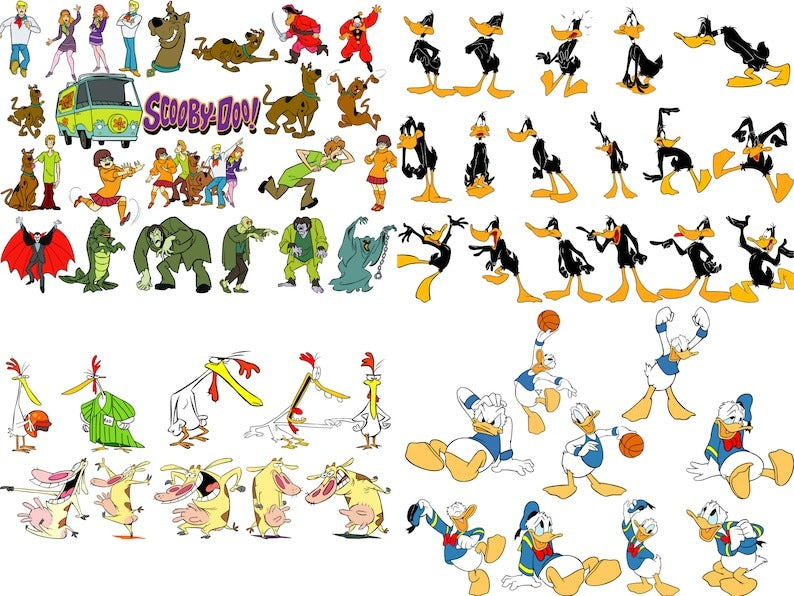 2400+ Cartoon Characters Mega Bundle Svg, Cricut Printable Clipart Silhouette.1