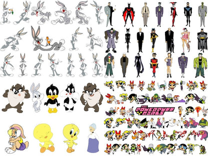 2400+ Cartoon Characters Mega Bundle Svg, Cricut Printable Clipart Silhouette.1