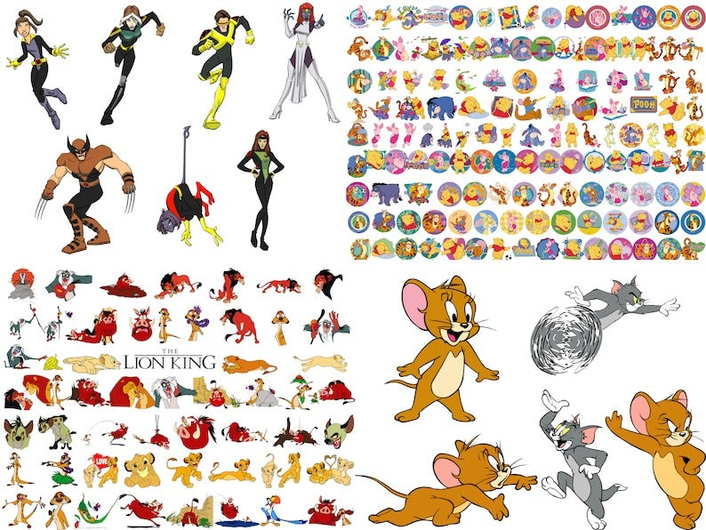 2400+ Cartoon Characters Mega Bundle Svg, Cricut Printable Clipart Silhouette.1