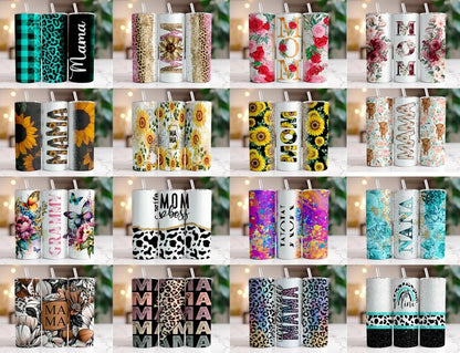 240 PNG Mom Tumbler Wrap Sublimation Designs, 20 oz Skinny Tumbler Bundle Wrap, Mom Design Tumbler Png, Mother's Day png, Sublimate Download