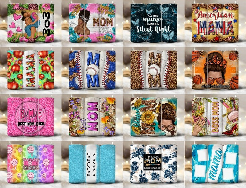 240 PNG Mom Tumbler Wrap Sublimation Designs, 20 oz Skinny Tumbler Bundle Wrap, Mom Design Tumbler Png, Mother's Day png, Sublimate Download