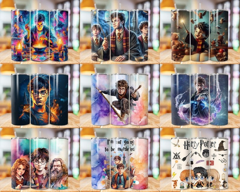 250 Harry Tumbler Wrap Bundle Harry Magic Tumbler 20 oz Potter Tumbler PNG Image Sublimation  HP Wizard Tumbler Cartoon Wrap Design