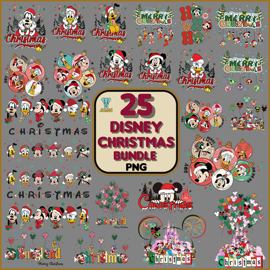 25DisneyChristmasPngBundle