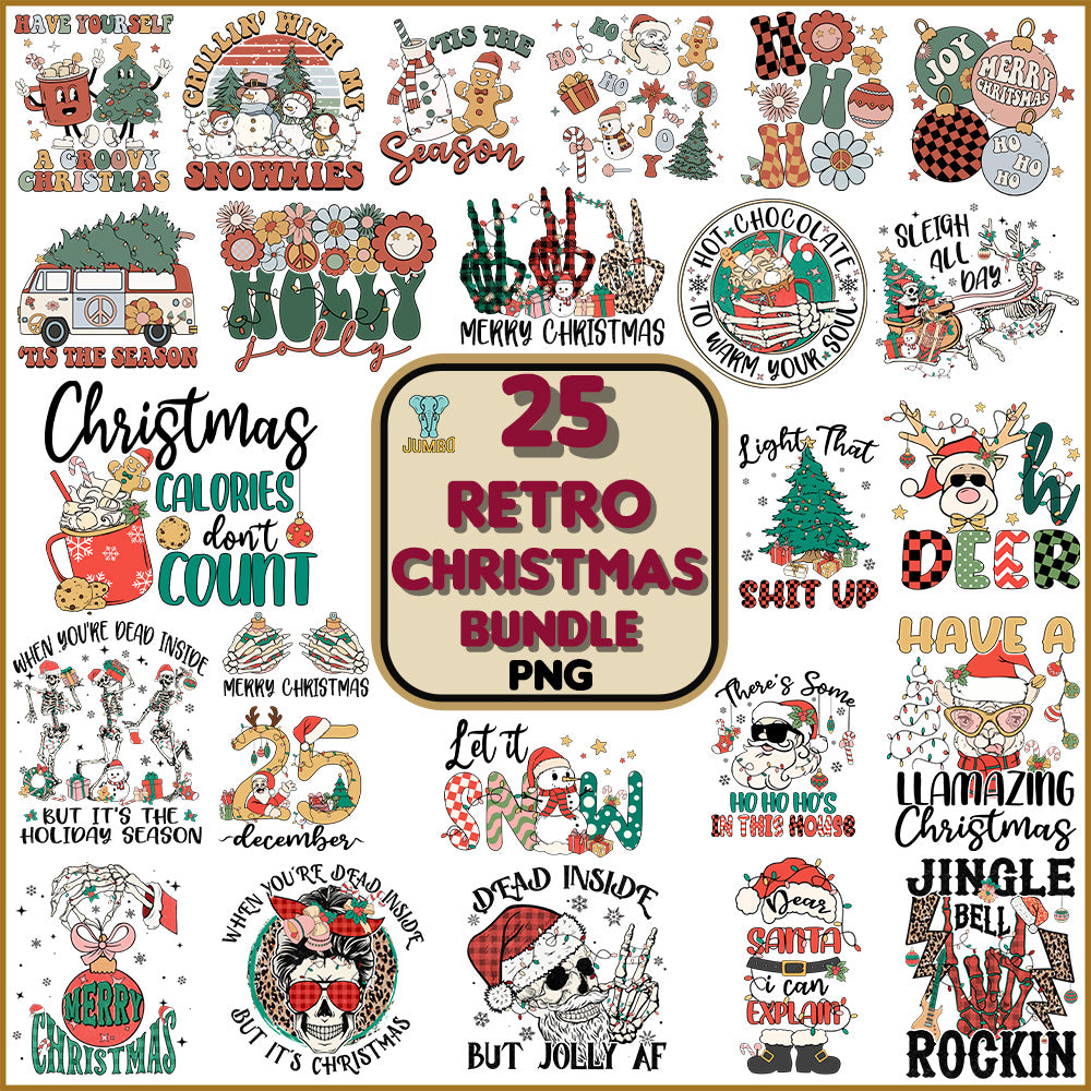 25RetroChristmasBundlePng