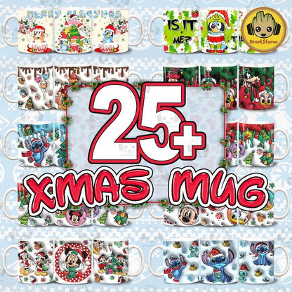 25+ 3D Christmas Character Inflated Mug Wrap Bundle, Funny Xmas Mug Png, 3D Xmas Puffy 11oz Mug, My Day Mug Wrap, Puffy Christmas Mug Png - Jumbosvg