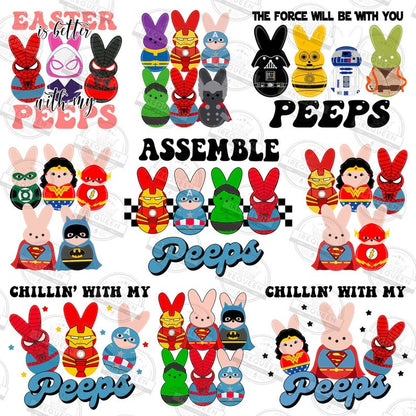 25+ Easter Cartoon Png Bundle, Easter Superhero Png, Cartoon Peeps Png, Happy Easter Day Png, Easter Kids Shirt Png, Digital File