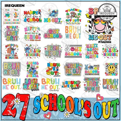 25+ Happy Last Day Of School Png Bundle, Teacher Png, Cartoon End Of School Png, Bruh We Out Png, Teacher Life Png, Digital File