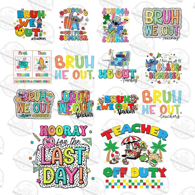 25+ Happy Last Day Of School Png Bundle, Teacher Png, Cartoon End Of School Png, Bruh We Out Png, Teacher Life Png, Digital File