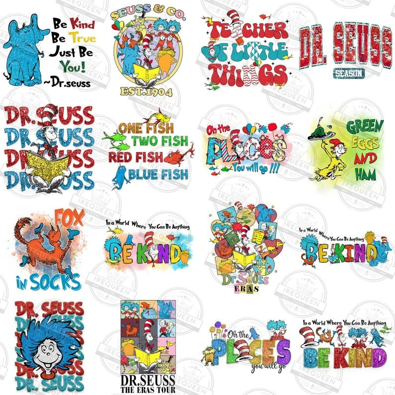 25+ Read Across America Png Bundle, Thing 1 Thing 2 Png, Read Across America Png, Glitter Faux Embroidery Png, School Teache, Digital File