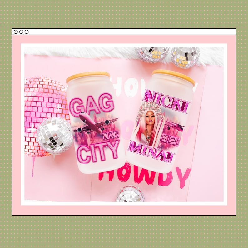 30 GAG City Nicki Minaj 16 Oz UvDtf Can Glass Wrap Png Bundle, Queen Rap Libbey Coffee Cup as Fans gifts Digital Download, Commercial Use