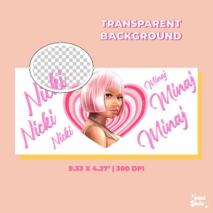 30 GAG City Nicki Minaj 16 Oz UvDtf Can Glass Wrap Png Bundle, Queen Rap Libbey Coffee Cup as Fans gifts Digital Download, Commercial Use