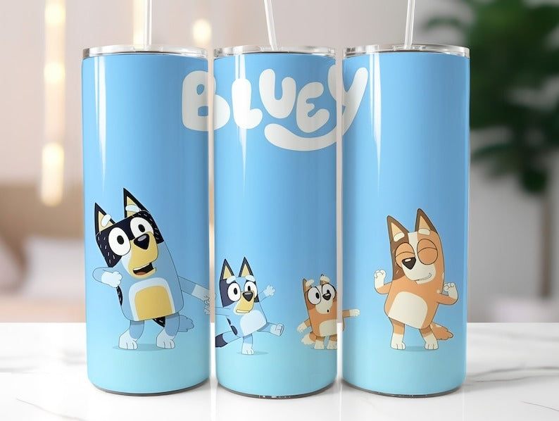 30+ Blue Dog Tumbler Wrap Bundle, Skinny Tumbler Design, Cartoon Bundle Png, 20oz Tumbler Wrap, Sublimation Tumbler PNG, Kids Tumbler