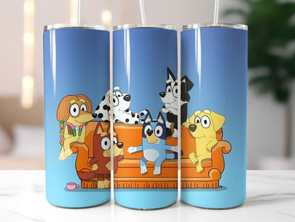 30+ Blue Dog Tumbler Wrap Bundle, Skinny Tumbler Design, Cartoon Bundle Png, 20oz Tumbler Wrap, Sublimation Tumbler PNG, Kids Tumbler