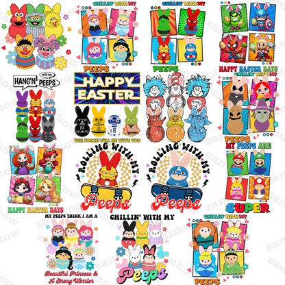 30+ Chilling With My Peeps Bundle Png, Easter Cartoon PNG, Cute Easter Shirt Design Png, Happy Easter Png, Easter Girl Png, Instant Download