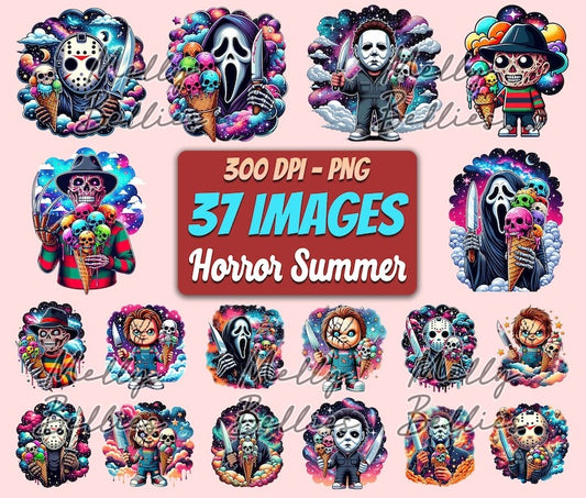 30+ Designs Killer Summer PNG Bundle, Summer 2024 PNG Sublimation, Horror Guy Png, Ice Cream PNG Clipart Digital Download