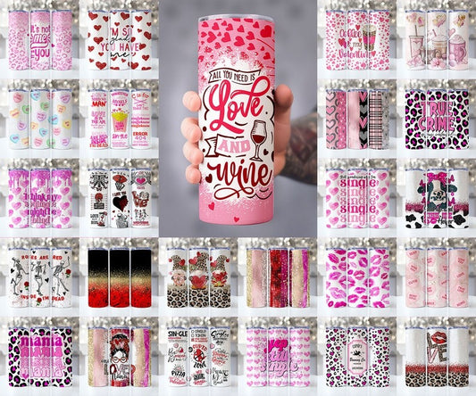 30+ Valentine Tumbler Wrap Bundle, Valentine 20oz Skinny Tumbler Designs, Valentine Sublimation Designs, Valentines Day Tumbler Wrap - PNG.1