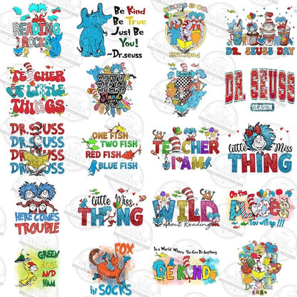 35+ Read Across America Glitter Sequin Png, Thing 1 Thing 2 Png, Reading Day Png, Glitter Faux Embroidery Png, School Teacher, Digital File