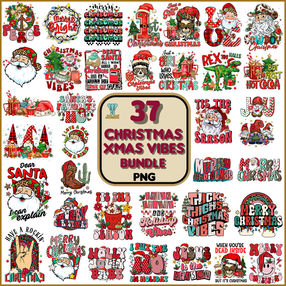 37ChristmasXmasVibesPngBundle