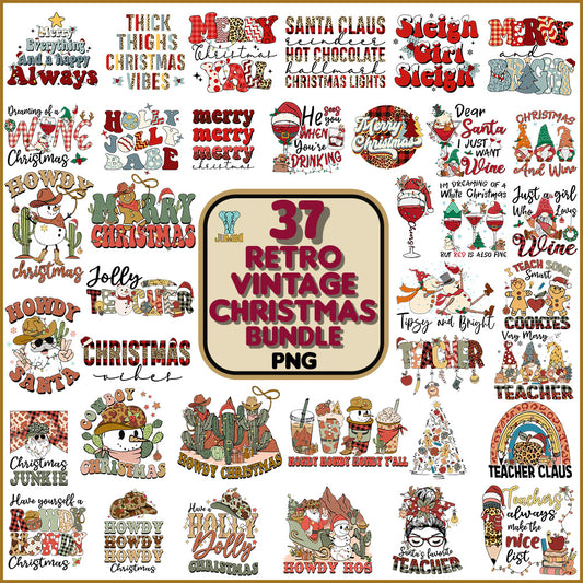 37RetroVintageChristmasPngBundle