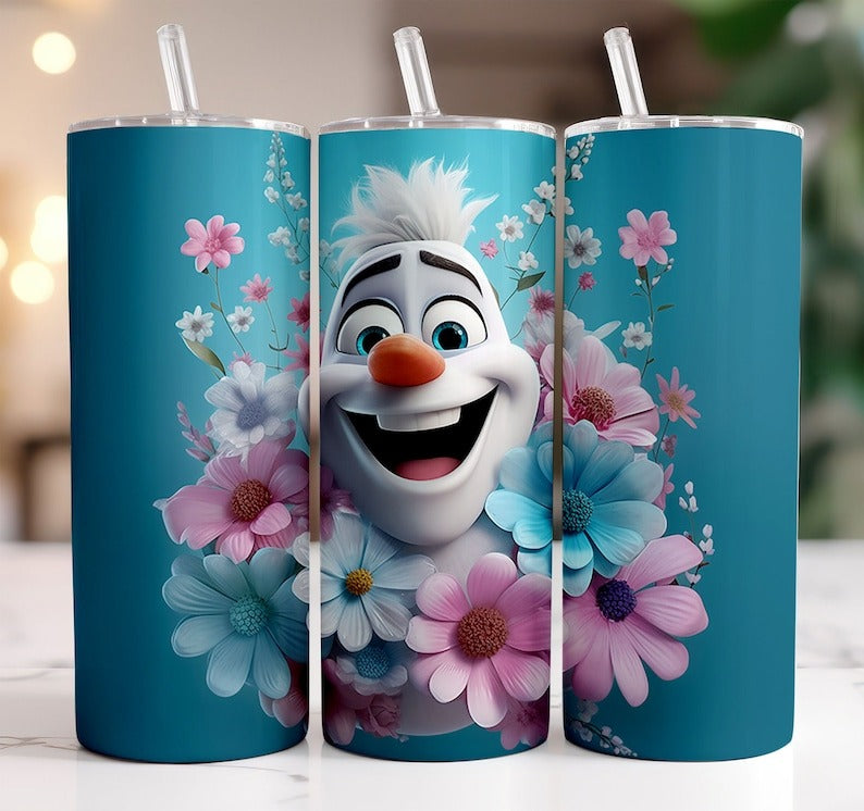 3D All Styles Cartoon 20oz Skinny Tumbler Bundle Design, 3D Floral Movie Tumbler Bundle, Cartoon Tumbler Design PNG,Instant Download