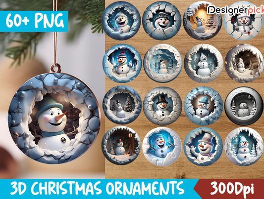 3D Christmas Ornament Png Bundle, Christmas Coaster Png, 3D Round Christmas, Xmas Png Ornament, Christmas Png Bundle 1 - Jumbosvg