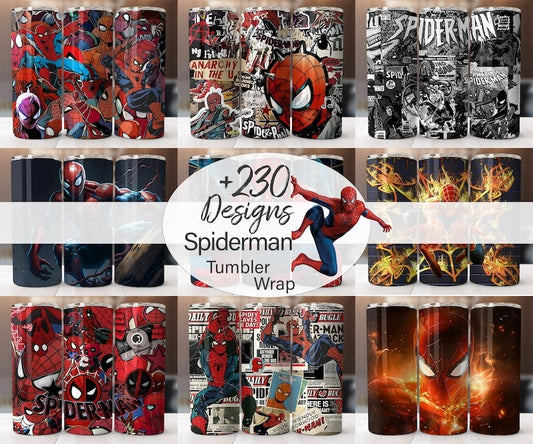 3D Spiderman Tumbler Wrap Bundle, 20oz Skinny Tumbler Wrap, 20 oz Tumbler Png Sublimation Design, Digital Instant Download Designs Template