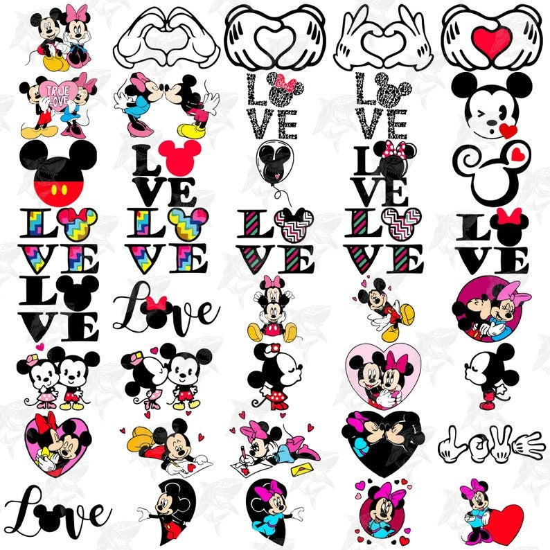 40 Cartoon Valentine Png Bundle, Valentine Mouse Story Png Bundle, Be My Valentine Png, Mouse And Friend Character Movie, Digital Download.1