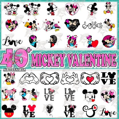 40 Cartoon Valentine Png Bundle, Valentine Mouse Story Png Bundle, Be My Valentine Png, Mouse And Friend Character Movie, Digital Download.1