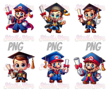 40+ Files Cartoon Graduation Bundle PNG, Graduation 2024 PNG, Graduation Chibi PNG Sublimation, Clipart, Digital Download