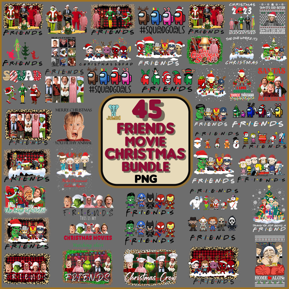 45FriendsMovieChristmasPngBundle