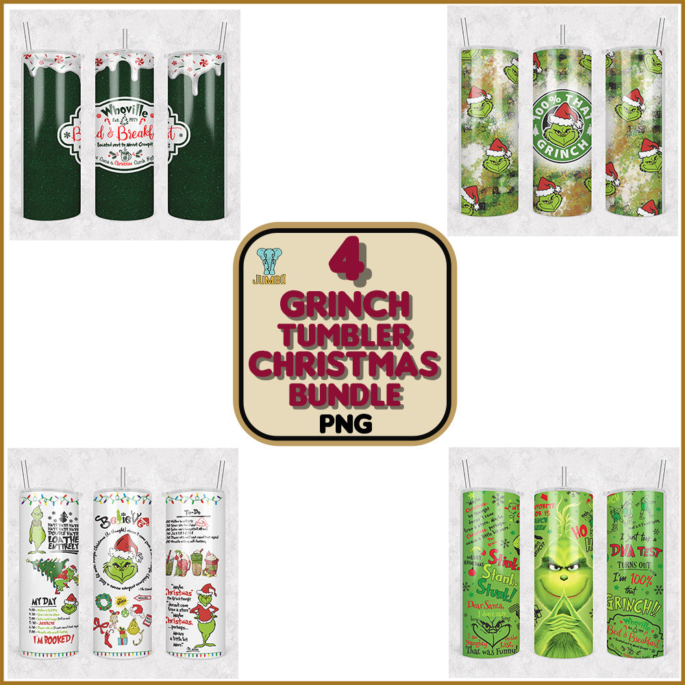 4GrinchTumblerChristmasPngBundle