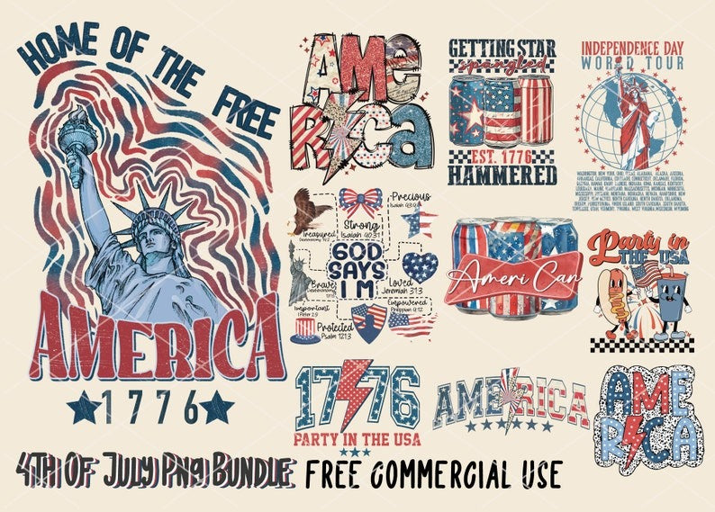 4Th Of July Png Bundle, 4th Of July Sublimation Designs, Independence day png, America png bundle, Png bundle, 4th of july png download