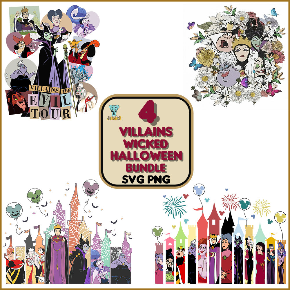 4VillainsWickedHalloweenSvgBundle