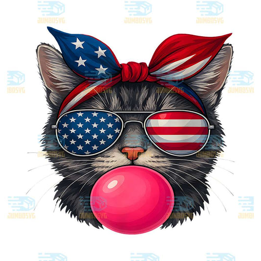 4th-Of-July-Cat-Bubblegum-Patriotic-Cat-Sunglasses-Png