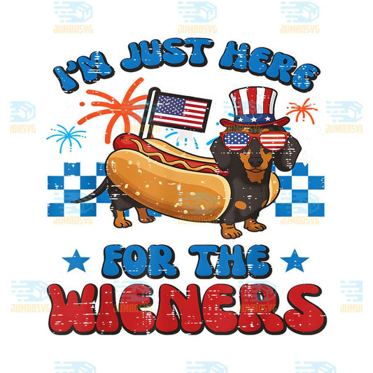 4th-Of-July-Dog-Here-For-Wieners-Dachshund-Hotdog-Png