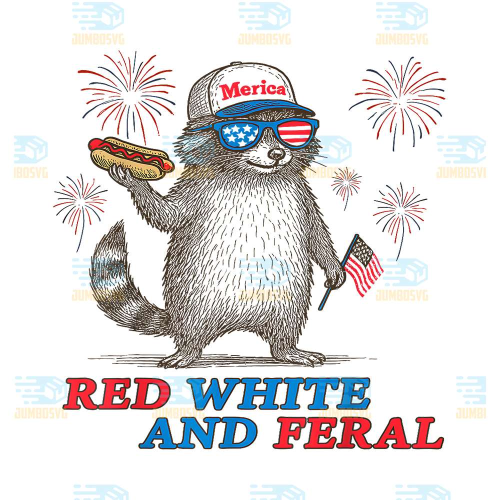 4th-Of-July-Red-White-And-Feral-Raccoon-USA-Flag-Fireworks-Svg
