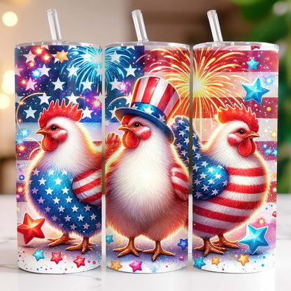 4th of July Tumbler Wrap Bundle, 20 oz Skinny Tumbler Sublimation Designs, American Flag Sunflowers Patriotic Tumbler PNG Download