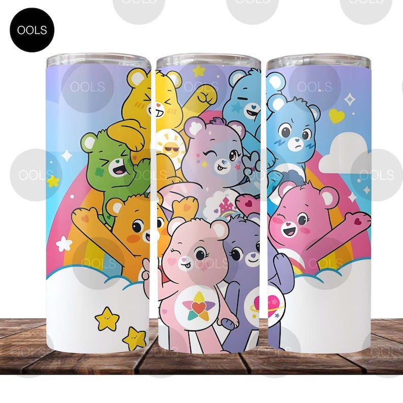 50+ Bears Tumbler Bundle, Cartoon Tumbler 20oz Skinny Sublimation, Bundle Digital Design, PNG Instant Download