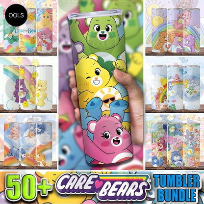 50+ Bears Tumbler Bundle, Cartoon Tumbler 20oz Skinny Sublimation, Bundle Digital Design, PNG Instant Download