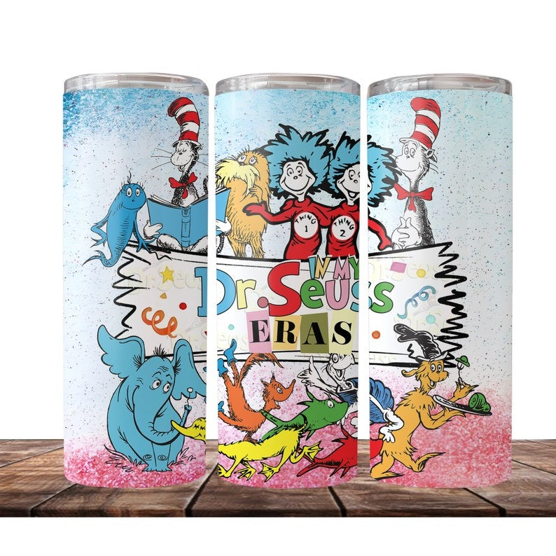 50+ Funny Dr Seuss Sublimation Tumbler Bundle, Cartoon Character 20oz Skinny Tumbler, Cat In The Hat Tumbler Wrap, Digital Download