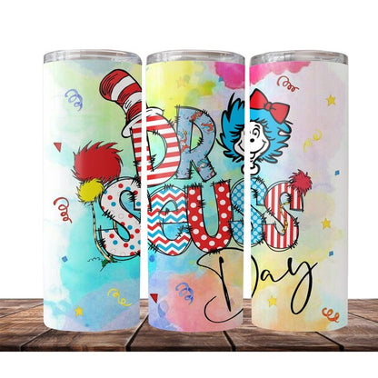 50+ Funny Dr Seuss Sublimation Tumbler Bundle, Cartoon Character 20oz Skinny Tumbler, Cat In The Hat Tumbler Wrap, Digital Download