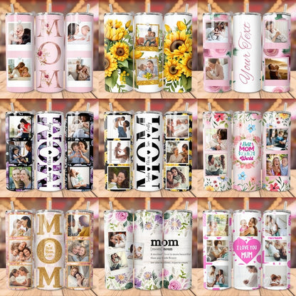 50+ Mom Photo Tumbler Sublimation Design, Mom Tumbler Wrap with Pictures, Tumbler Wrap 20 oz Skinny Tumbler, Mama Tumbler Wrap with Photo