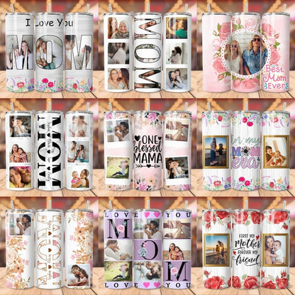 50+ Mom Photo Tumbler Sublimation Design, Mom Tumbler Wrap with Pictures, Tumbler Wrap 20 oz Skinny Tumbler, Mama Tumbler Wrap with Photo