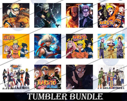 50+ Naruto Tumbler Bundle, Bundle Digital Design, Tumbler 20oz Skinny Sublimation, PNG Instant Download